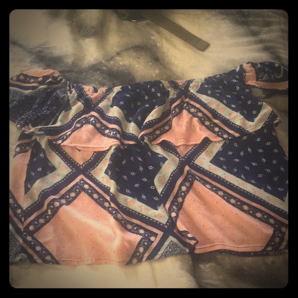 Copped off the shoulder top.